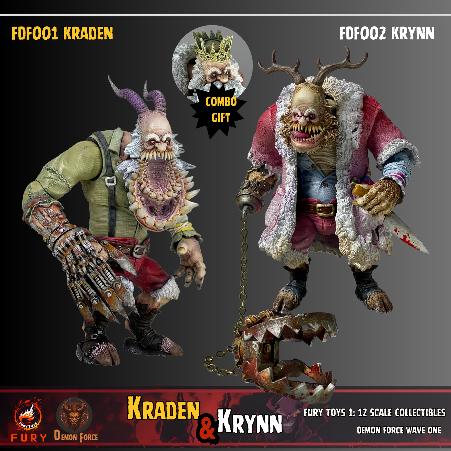 (Preorder) Fury toys Demon Force wave 1 1/12 The brother Kraden and Krynn 7 inches action figure
