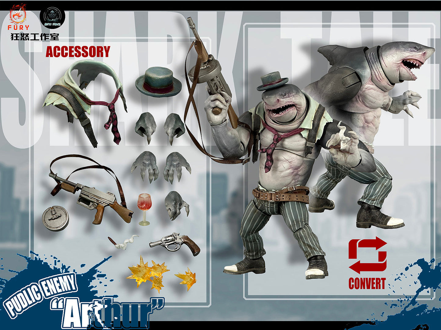 (Preorder) Fury toys 1/12 Abyss Force wave 1 shark squad combo with set bonus