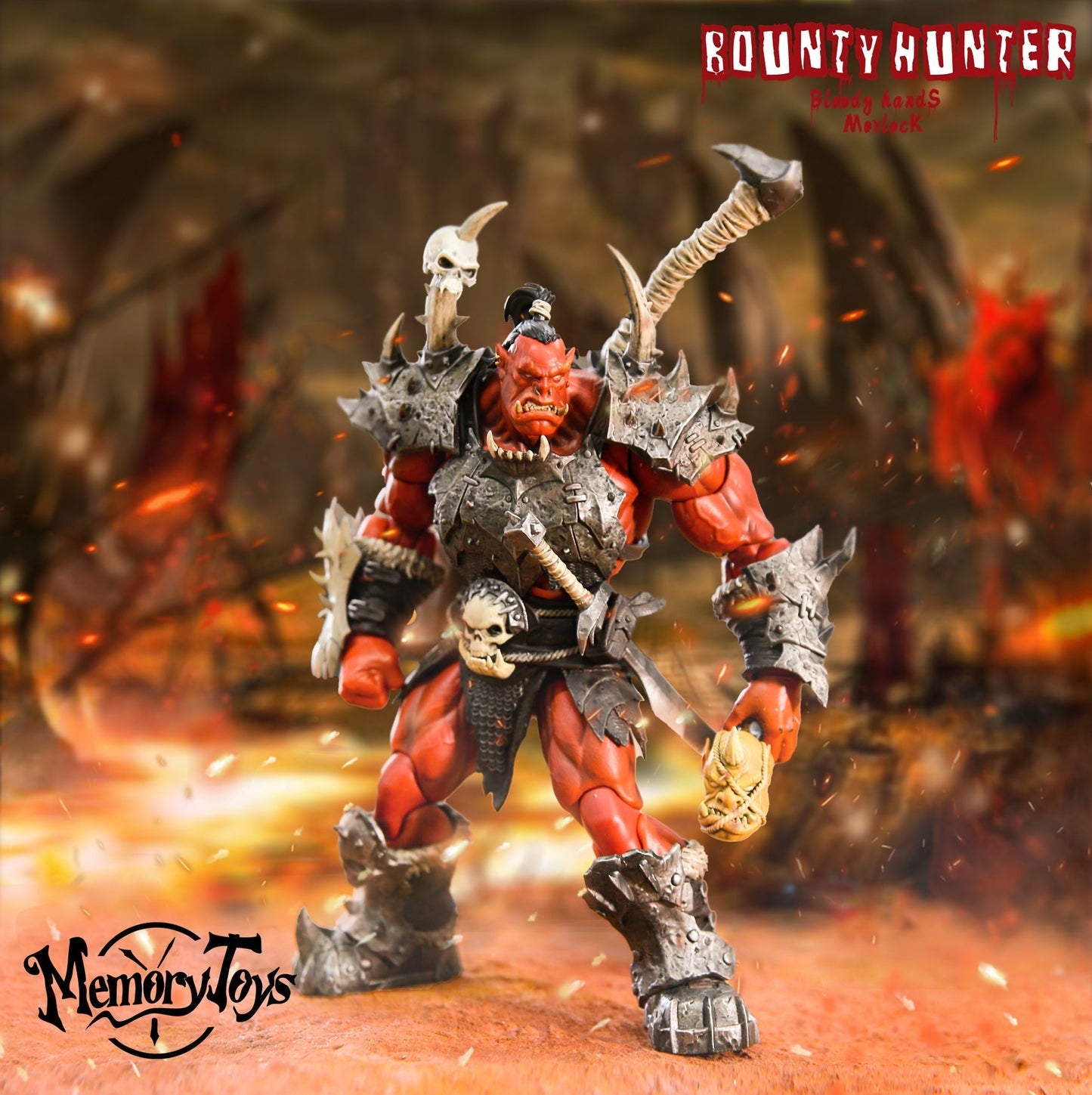 (USA Stock) Memory Toys 1/12 Bounty Hunter Red Orc action figure